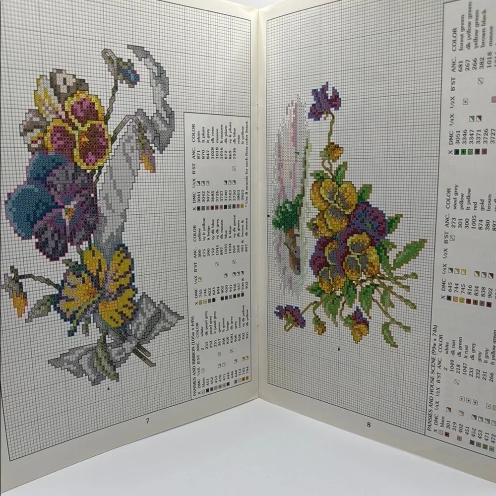 Leisure Arts Pansies In Profusion Cross-Stitch Booklet #2758